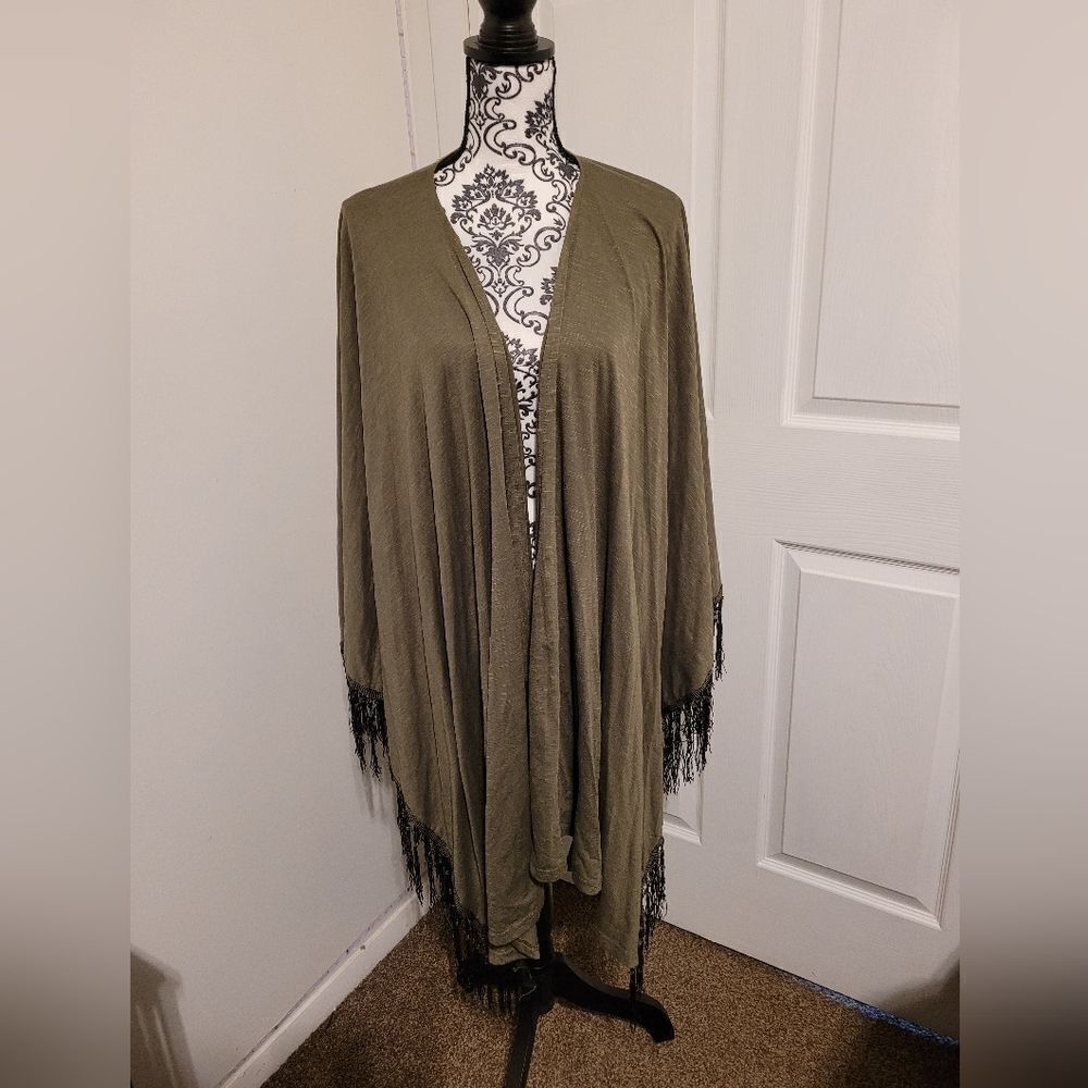 ‎Meaneor Fringed open coverup